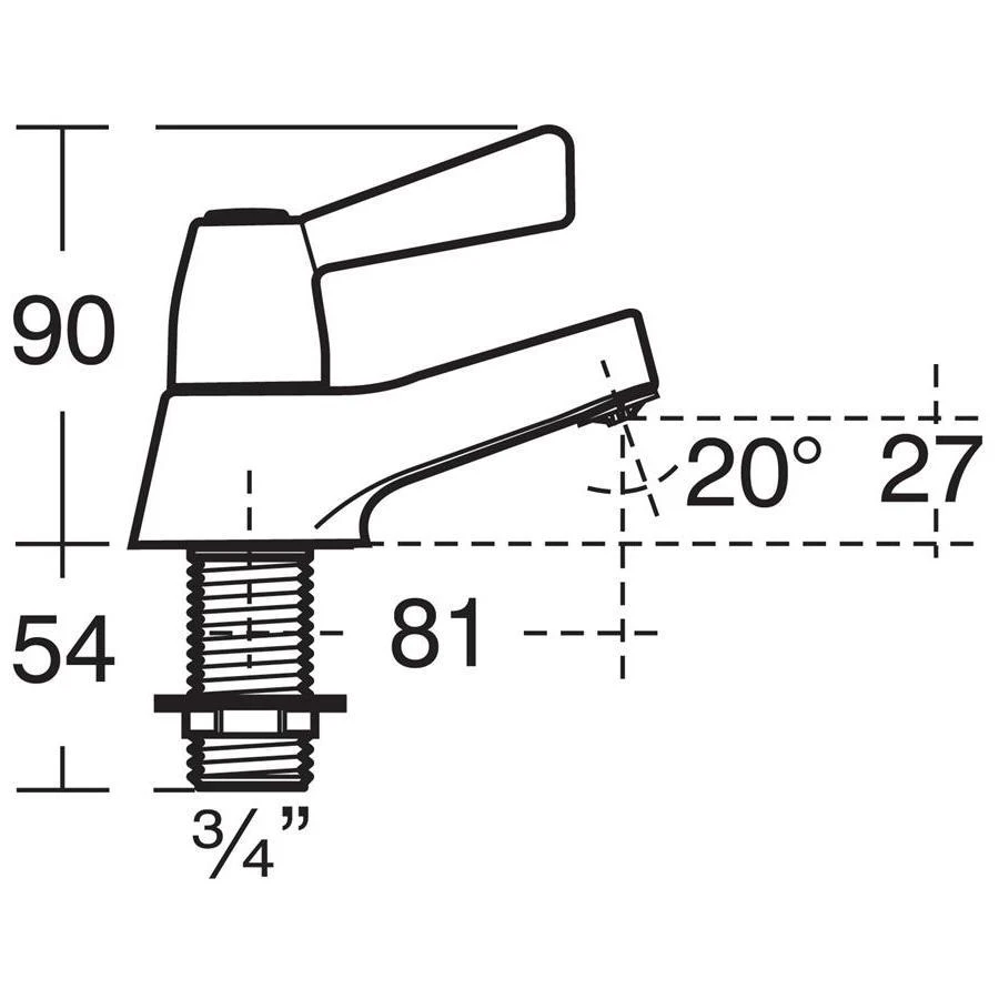 Armitage Shanks Alterna 21 Bath Pillar Taps, Lever B1680 - Image 2