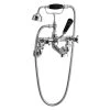 Bayswater Black Wall Bath Shower Mixer, Crosshead & Hex Collar
