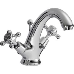Bayswater Black Mono Basin Mixer With Crosshead & Dome Collar