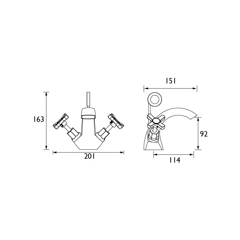 Bristan Art Deco Basin Mixer With Pop-Up Waste - Image 2