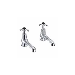 Burlington Anglesey Bath Taps Chrome/Black
