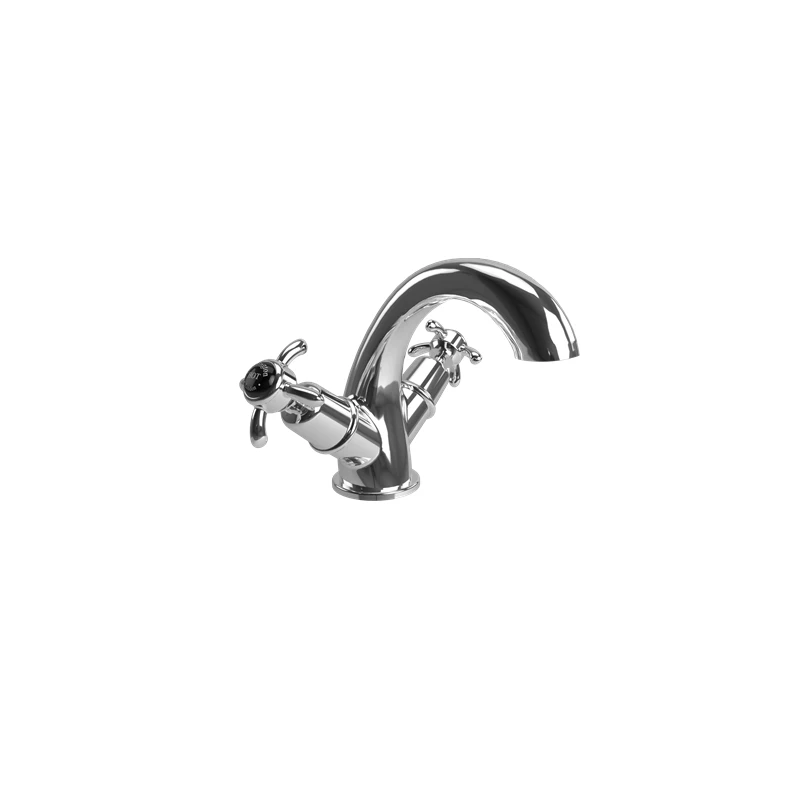 Burlington Anglesey Mono Basin Mixer Tap Chrome/Black