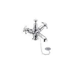 Burlington Anglesey Basin Mixer, Plug & Chain Waste, Chrome/Medici