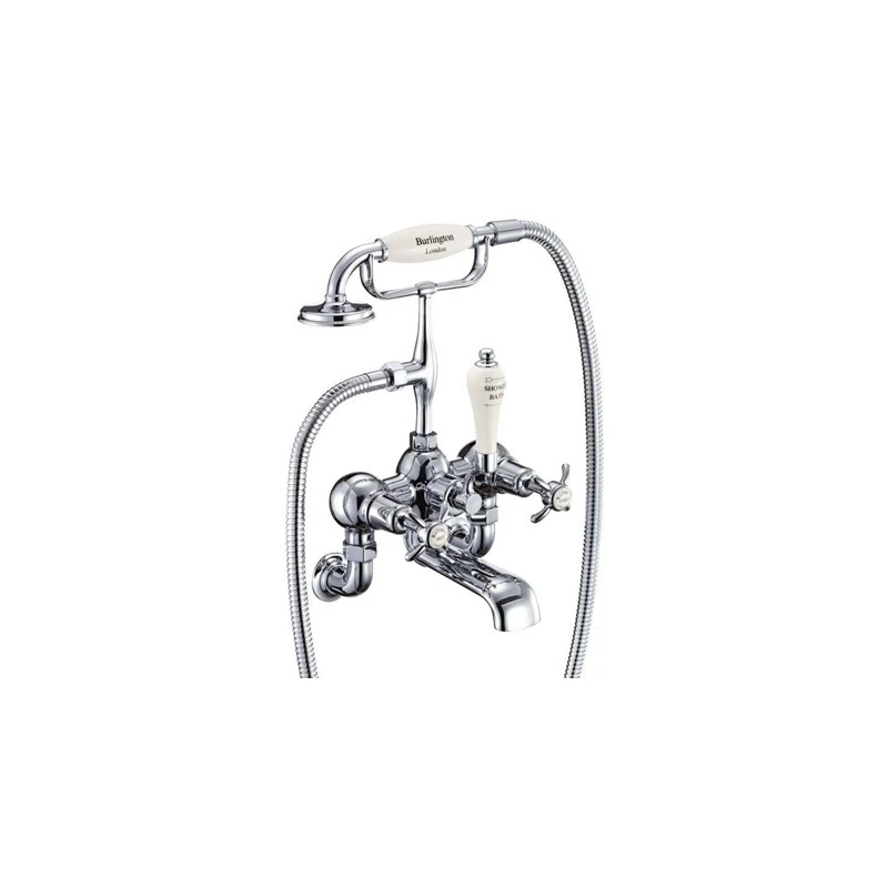 Burlington Anglesey Regent Wall Bath Shower Mixer Chrome/Medici