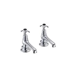 Burlington Anglesey Regent Bath Taps Chrome/Black