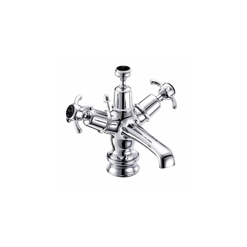 Burlington Anglesey Regent Basin Mixer With Pop-Up Waste Chrome/Black