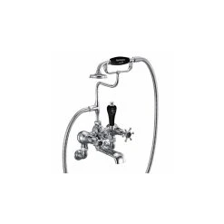 Burlington Birkenhead Wall Bath Shower Mixer Chrome/Black