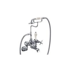 Burlington Claremont Wall Bath Shower Mixer Chrome/Medici