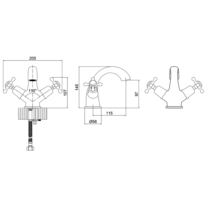 Burlington Claremont Mono Basin Mixer Tap Chrome - Image 2
