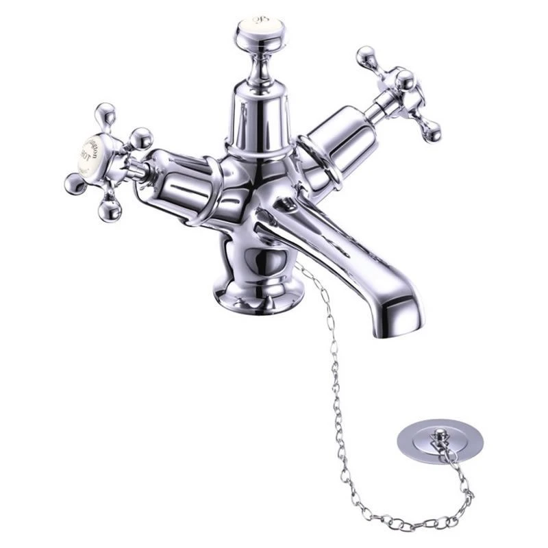 Burlington Claremont Basin Mixer, Plug & Chain Waste, Chrome/White Burlington Claremont Basin Mixer, Plug & Chain Waste, Chrome/White -Burlington shop burlington cl5