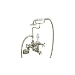 Burlington Claremont Regent Wall Bath Shower Mixer Nickel/White