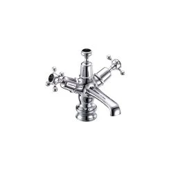 Burlington Claremont Regent Basin Mixer, Click-Clack Waste, Chrome/Black