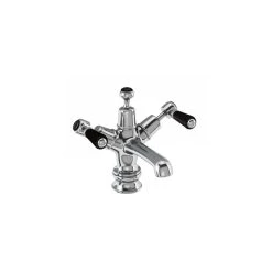Burlington Kensington Regent Basin Mixer, Click-Clack Waste, Chrome/Black