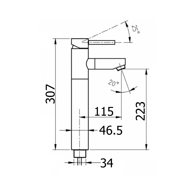 Cifial Technovation 465 Extended Mono Basin Mixer Chrome - Image 2