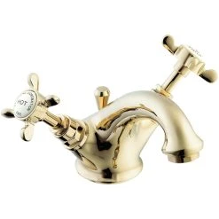 Deva Coronation Mono Basin Mixer With Pop Up Waste Gold