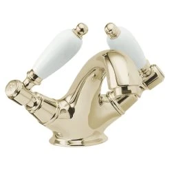 Deva Georgian Mono Basin Mixer With Pop Up Waste Gold