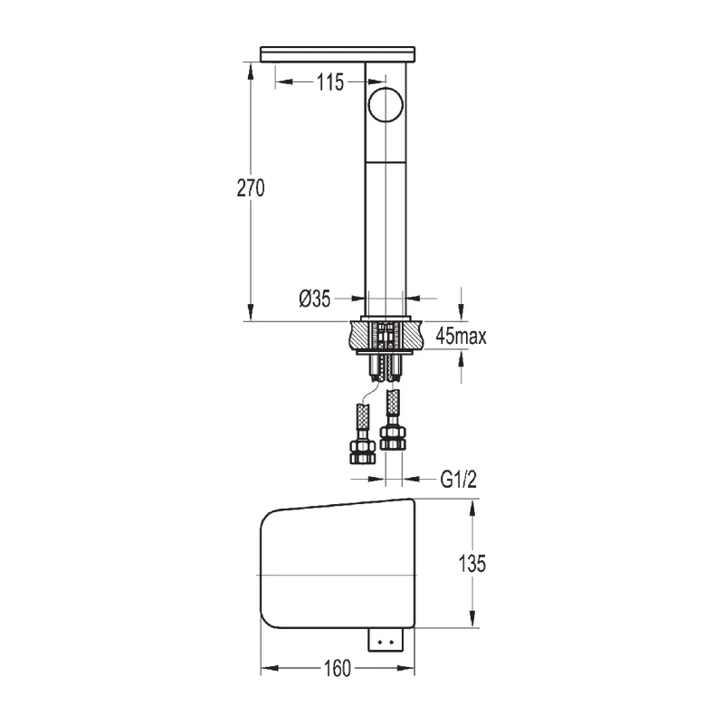 Flova Annecy Tall Single Lever Basin Mixer With Glass Shelf - Image 2
