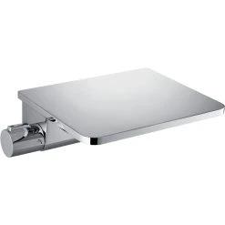 Flova Annecy Wall Thermostatic Bath Shower Mixer & Chrome Shelf