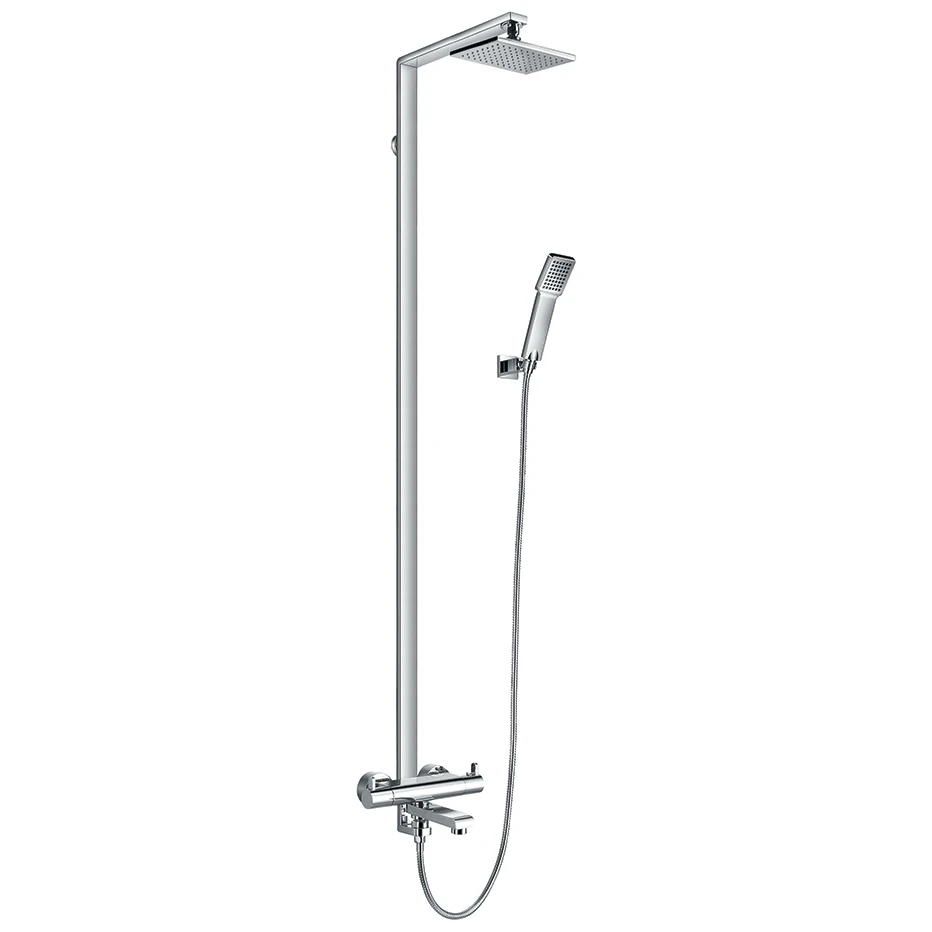 Flova Essence Thermostatic Exposed Shower Column With Bath Spout