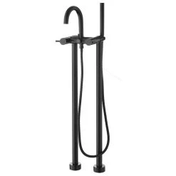 Flova Levo Floor Standing Bath Shower Mixer Matt Black