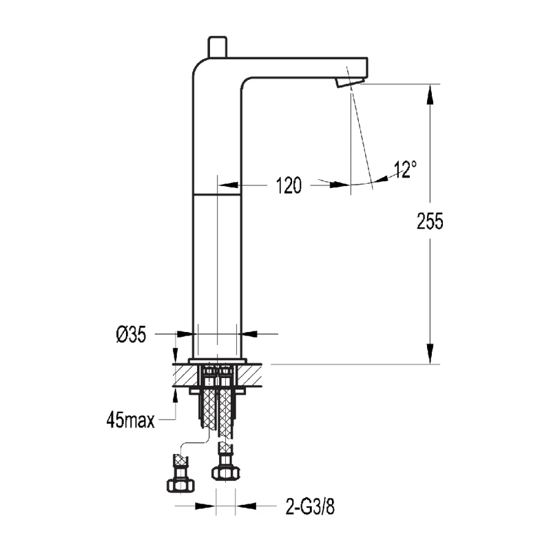 Flova Str8 Tall Single Lever Basin Mixer with Clicker Waste Flova Str8 Tall Single Lever Basin Mixer With Clicker Waste -Burlington shop flova sttbas 2
