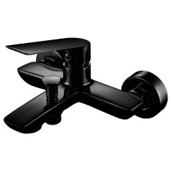 Frontline Aquaflow Sleek Wall Mounted Bath Shower Mixer Matt Black