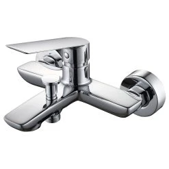 Frontline Aquaflow Sleek Wall Mounted Bath Shower Mixer Chrome