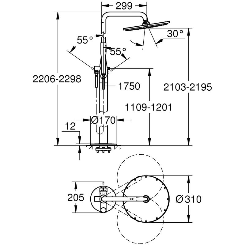 Grohe Essence Free Standing Shower Mixer 23741 Supersteel Grohe Essence Free Standing Shower Mixer 23741 Supersteel -Burlington shop grohe 23741dc1 2