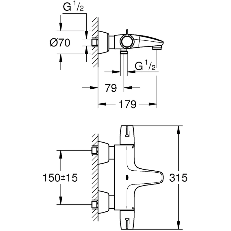 Grohe Grohtherm Special Thermostatic Bath/Shower Mixer 34665 Grohe Grohtherm Special Thermostatic Bath/Shower Mixer 34665 -Burlington shop grohe 34665000 2