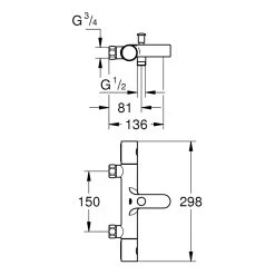Grohe Grohtherm 800 Cosmopolitan Bath/Shower Mixer 34770 -Burlington shop grohe 34770000 2