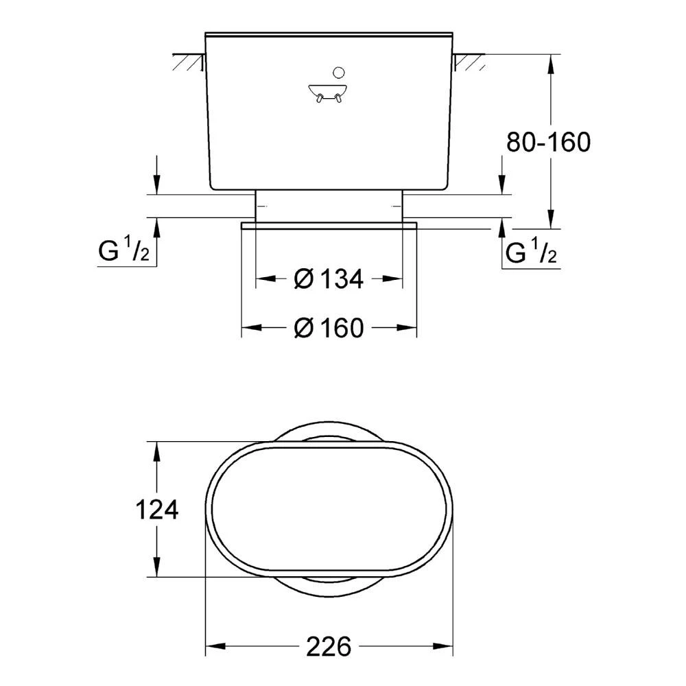 Grohe Roughing-In-Set For Stand-Alone Bath Mixer 45473 - Image 2