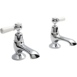 Hudson Reed White Topaz Lever Bath Taps Dome