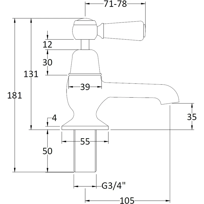 Hudson Reed White Topaz Lever Bath Taps Dome Hudson Reed White Topaz Lever Bath Taps Dome -Burlington shop hudson reed bc302dl 2