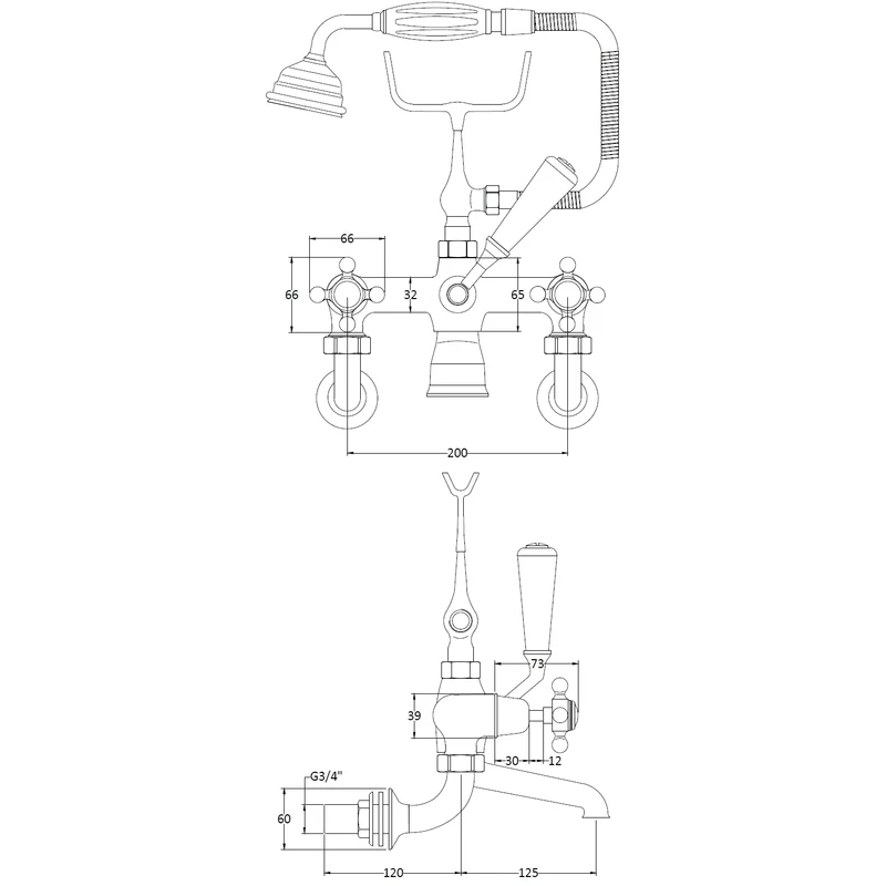 Hudson Reed White Topaz Crosshead Wall Bath Shower Mixer Dome Hudson Reed White Topaz Crosshead Wall Bath Shower Mixer Dome -Burlington shop hudson reed