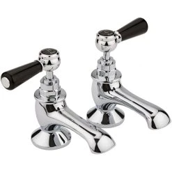 Hudson Reed Black Topaz Lever Bath Taps Hexagonal
