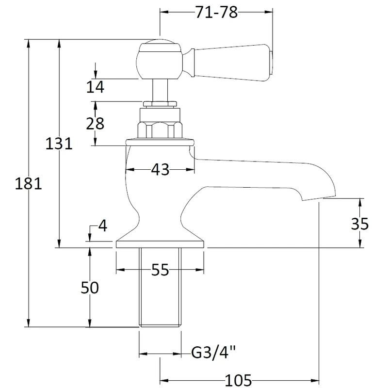 Hudson Reed Black Topaz Lever Bath Taps Hexagonal - Image 2