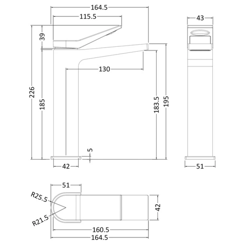 Hudson Reed Soar Tall Mono Basin Mixer Tap - Image 2