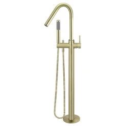Meir Round Freestanding Bath Spout & Hand Shower Tiger Bronze