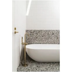 Meir Round Freestanding Bath Spout & Hand Shower Tiger Bronze -Burlington shop meir mb09 bb 5