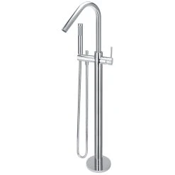Meir Round Freestanding Bath Spout & Hand Shower Polished Chrome