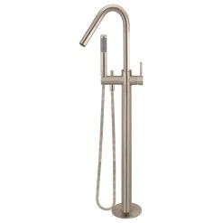 Meir Round Freestanding Bath Spout & Hand Shower Champagne