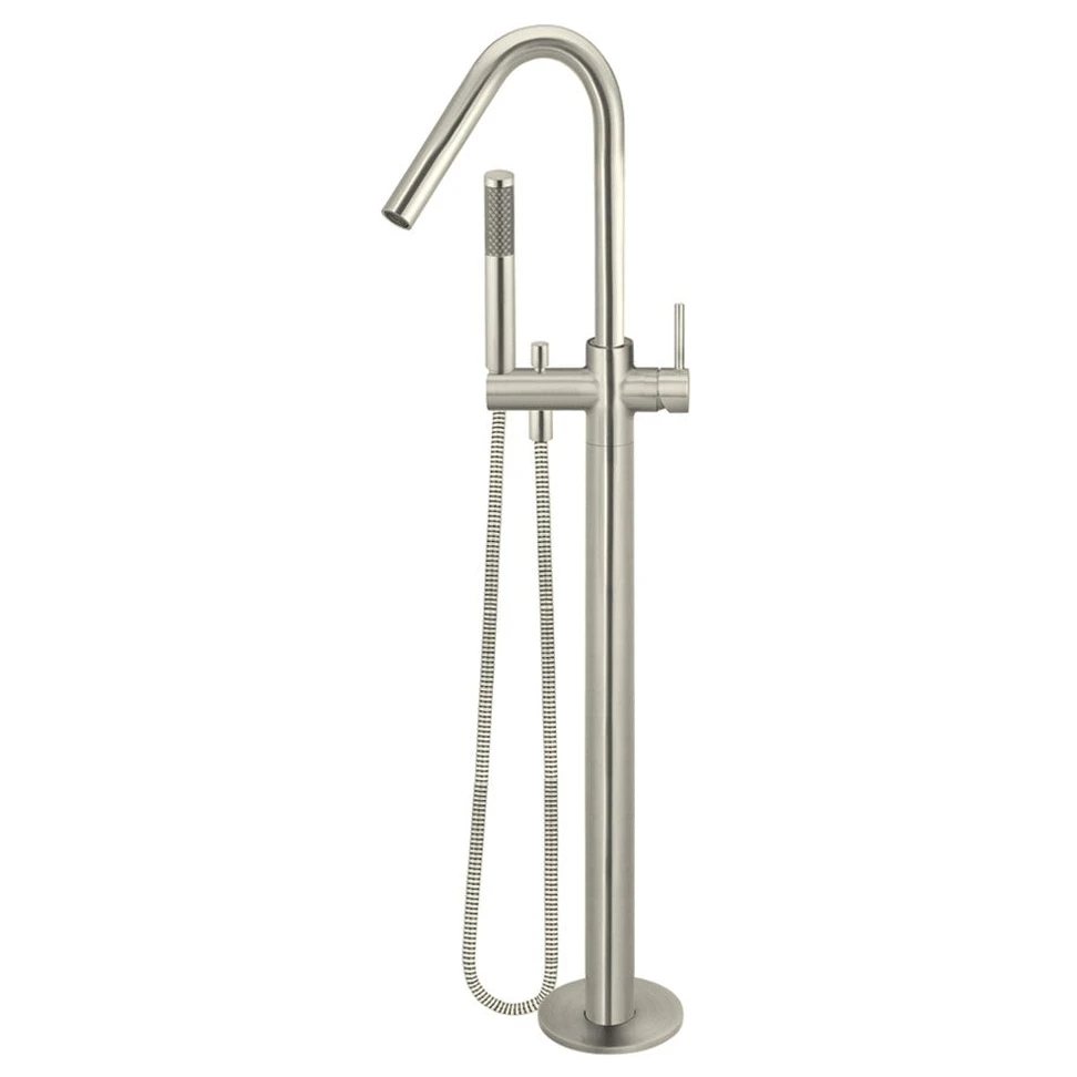 Meir Round Freestanding Bath Spout & Hand Shower PVD Brushed Nickel