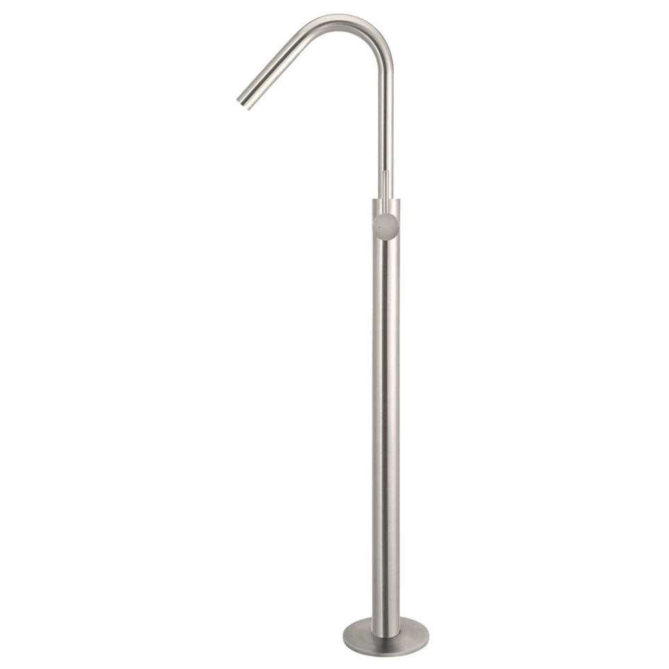 Meir Round Freestanding Bath Spout & Hand Shower PVD Brushed Nickel - Image 3