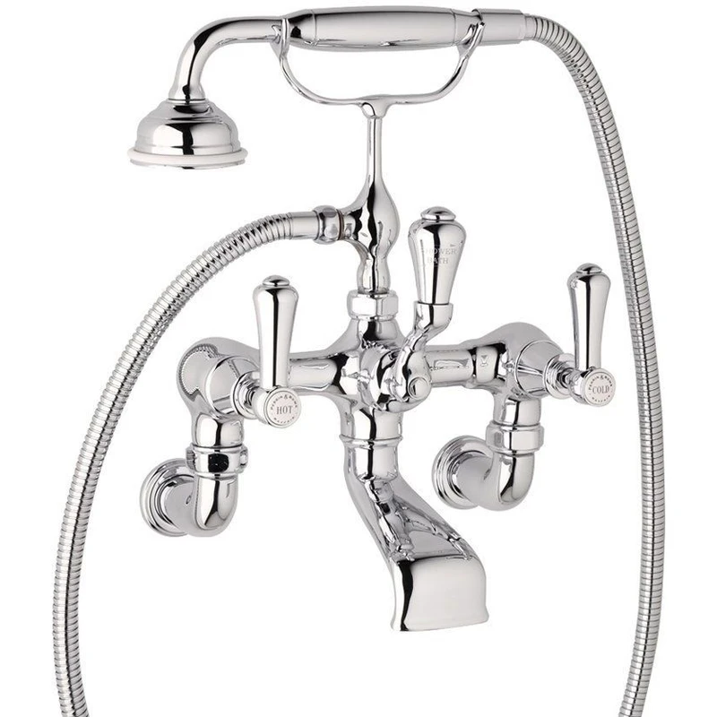 Perrin & Rowe Georgian Lever Wall Bath Shower Mixer Nickel