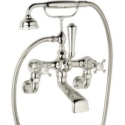 Perrin & Rowe Georgian Wall Bath Shower Mixer, Cross