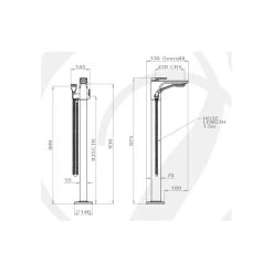Perrin & Rowe Hoxton Thermostatic Freestanding Bath Shower Mixer Chrome -Burlington shop perrin rowe 3440cp 4
