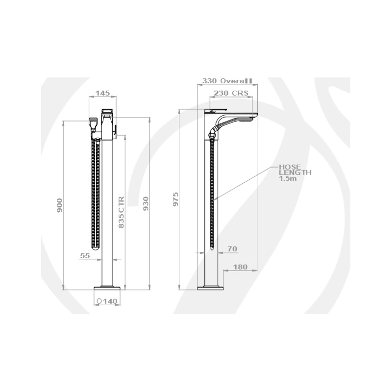 Perrin & Rowe Hoxton Freestanding Bath Shower Mixer Nickel Perrin & Rowe Hoxton Freestanding Bath Shower Mixer Nickel -Burlington shop perrin rowe 3440ni 2