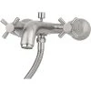 Perrin & Rowe Wall Bath Shower Mixer Crosshead Handles Pewter -Burlington shop perrin rowe 3818pf