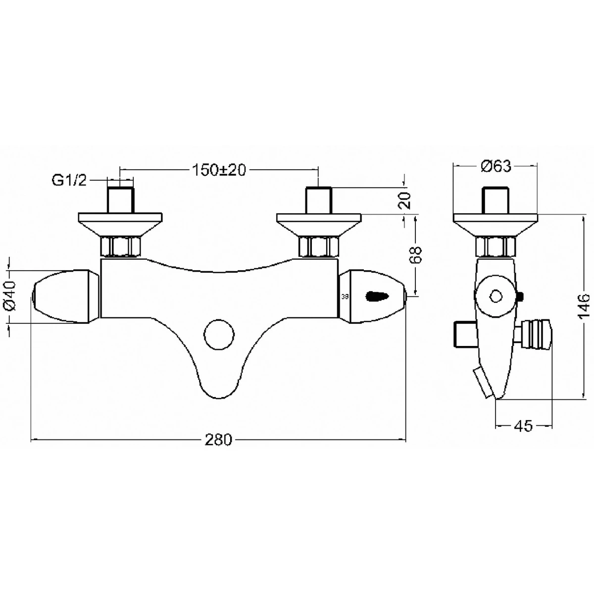 Premier® Premier Thermostatic Bath Shower Mixer - Image 2