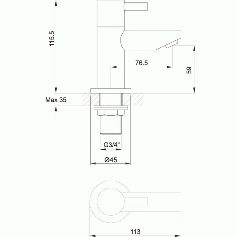 Pura Bathrooms Imex Pura Ivo Bath Pillar Taps (Pair) - Image 2